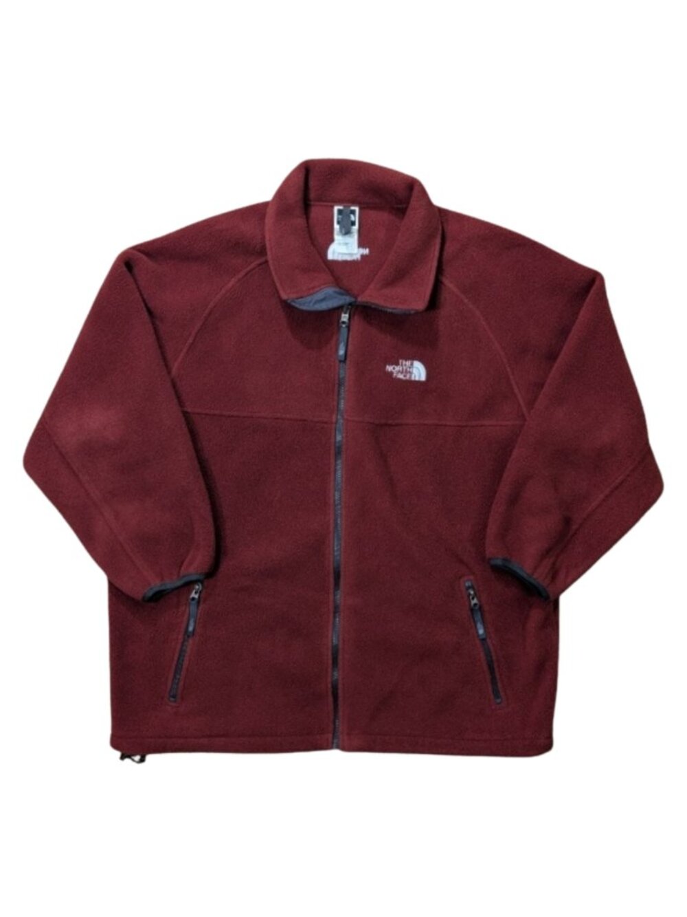 The North Face Burgundy Polartec Fleece Jacket Men L *SHORT SLEEVES*